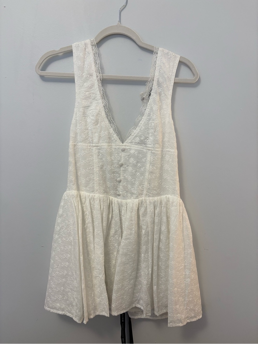 White Fox Boutique Ivory Eyelet Mini Dress